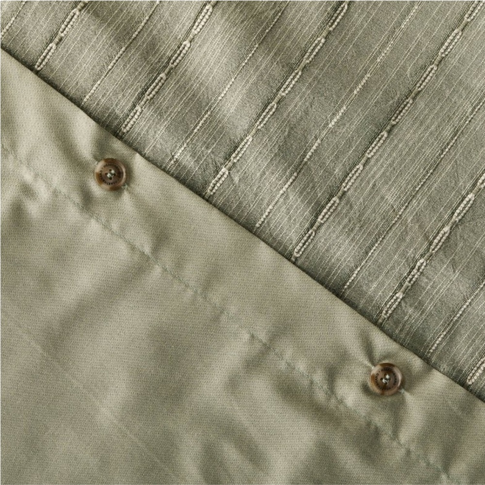 NWT 3pc Full/Queen Washed Loop Stripe Duvet Cover Set Sage Green - Hearth & Hand - Picture 5 of 6